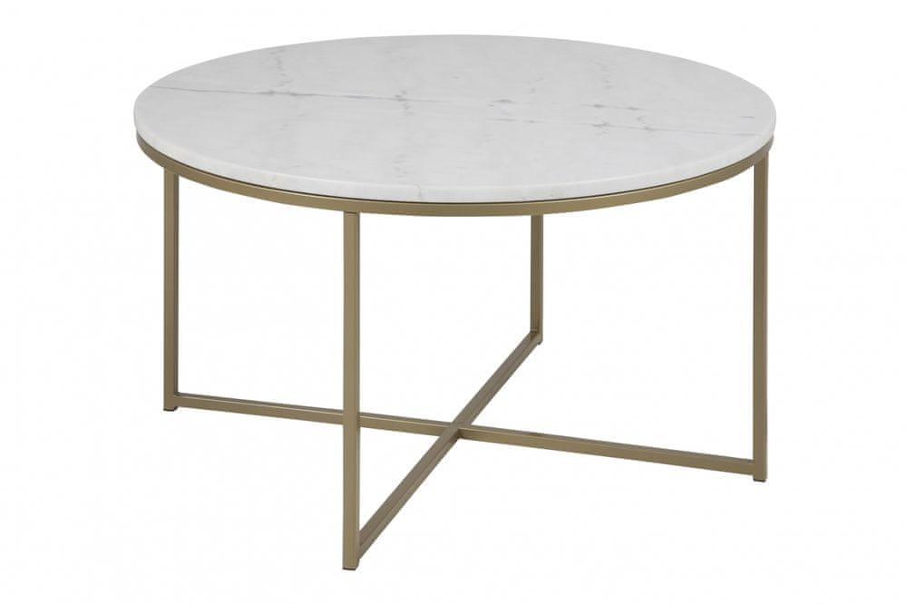 Design Scandinavia Konferenčný stolík okrúhly Alma I, 80 cm, zlatá
